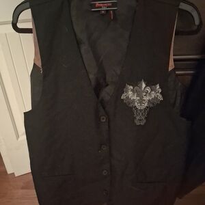 Black Embroidered Vest